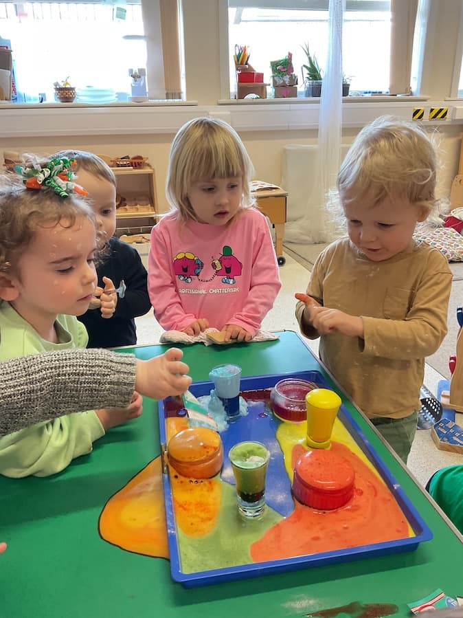 Children playing inside photo